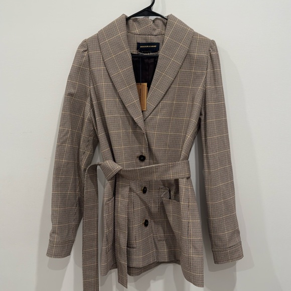 Vanessa Seward Jackets & Blazers - Vanessa Seward NWT Brown Pattern Blazer with adjustable waist sash 🤎